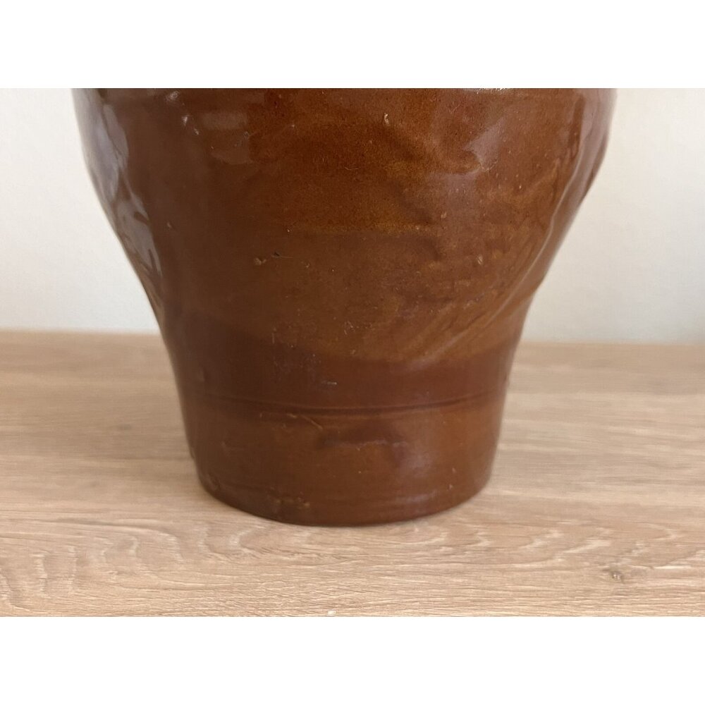 Vintage 8-1/2" Pottery Brown Glazed Rice Wine Bottle Jug w/ Cork Chinese Asian - Picture 14 of 15